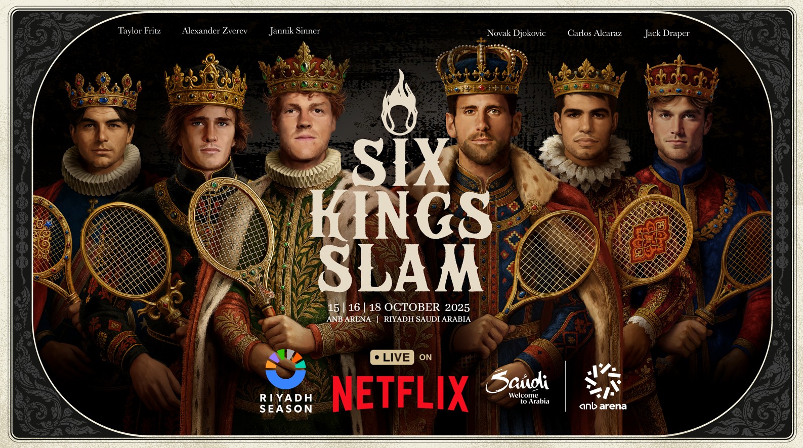 موسم الرياض يواصل مفاجآته: بث بطولة Six Kings Slam للتنس عبر نتفلكس